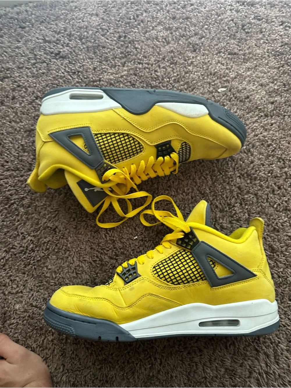 Jordan Yellow and Gray Retro High-Top Sneakers